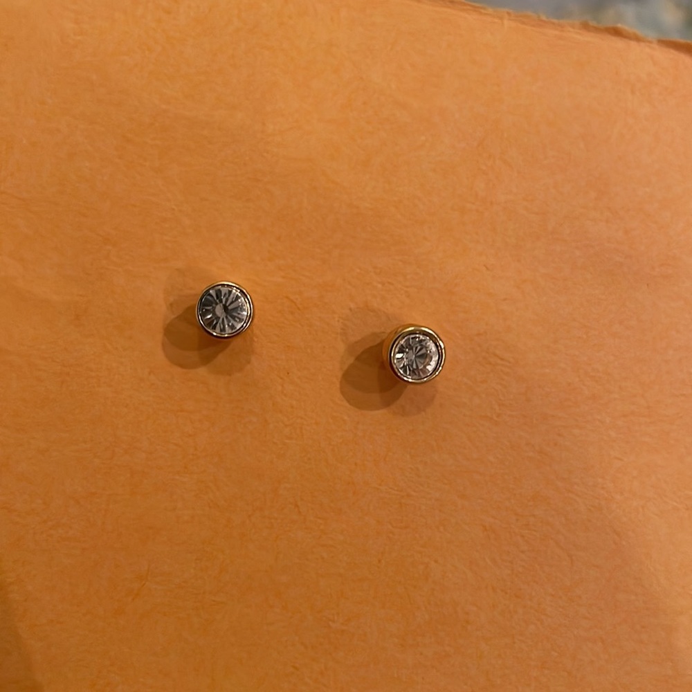 Faux diamond stud post earrings